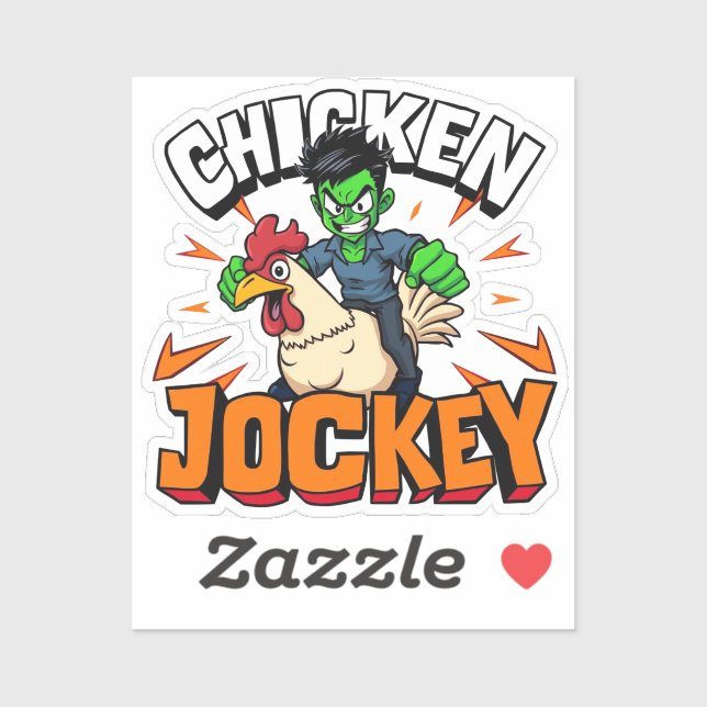 Sticker Jockey de poulet (Feuille)