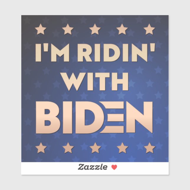 Sticker Joe 2020 - Je suis Ridin' With Biden (Feuille)