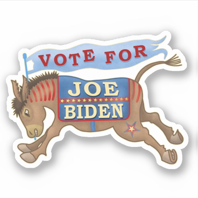 Sticker Joe Biden pour le président 2020 Démocrate Donkey (Devant)