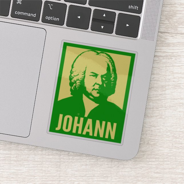 Sticker Johann Bach Pop Art Portrait Coupe Vinyl (Détail)