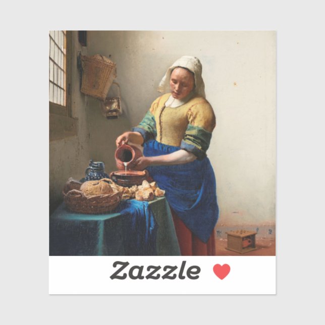 Sticker Johannes Vermeer Milkmaid. fine art vintage (Feuille)