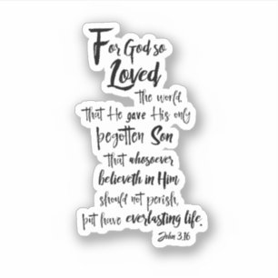 Sticker John 3.16 Verse de la Bible