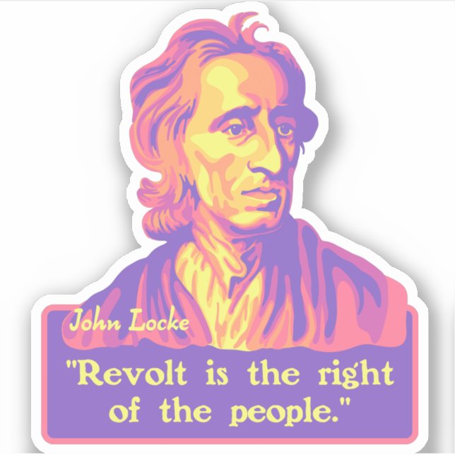 Sticker John Locke Portrait et citation (Devant)