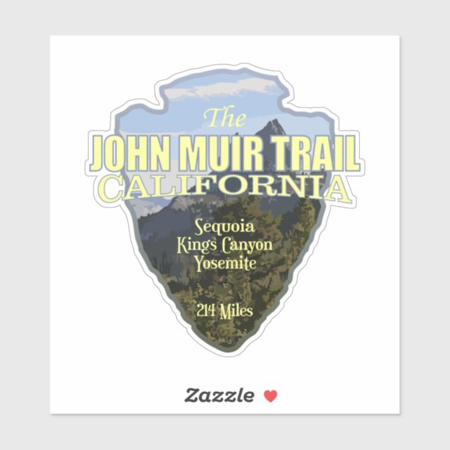 Sticker John Muir Trail (flèche) (Feuille)
