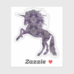 Sticker Joli Boho pourpre licorne