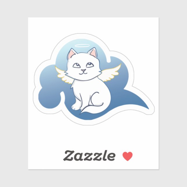 Sticker Joli caricature Angel aile Chat (Feuille)