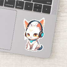 Joli chat élégant avec casque