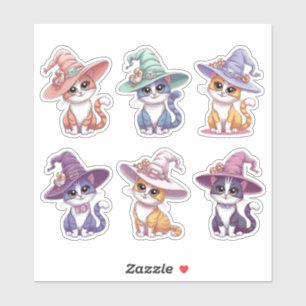 Sticker Joli chats d'Halloween en feuille d'autocollant Ca