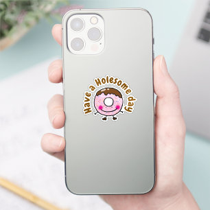 Sticker Joli Donut Dessin Animé, Profitez D'une Journée Pl