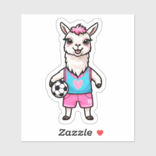 Sticker Joli lama jouant au football