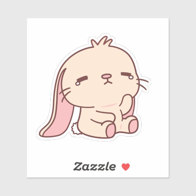Sticker Joli lapin triste (Feuille)