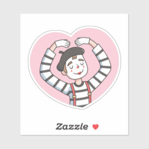 Sticker Joli Mime Love Pose Doodle