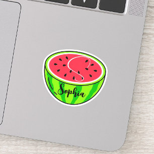 Sticker Joli nom et monogramme Professeur pastèque Kawai