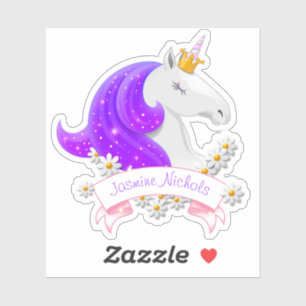 Sticker Joli rose et violet Unicorne Princess Sparkings