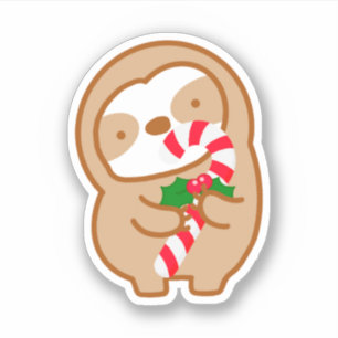 Sticker Joli Sucre de canne de Noël Sloth