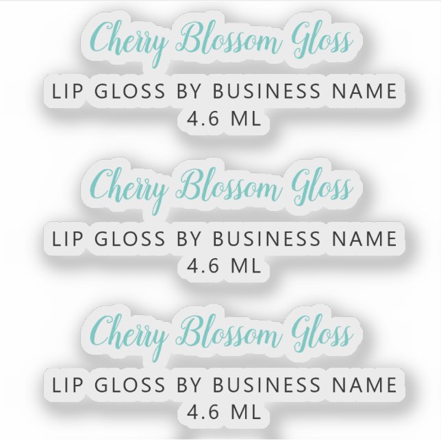 Sticker Joli Turquoise Script Clean Lip Gloss Maquillage (Devant)
