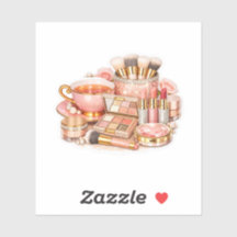 Joli Vanity de Maquillage en Or Rose et Roses Rose