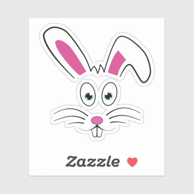 Sticker Joli visage lapin de Pâques (Feuille)