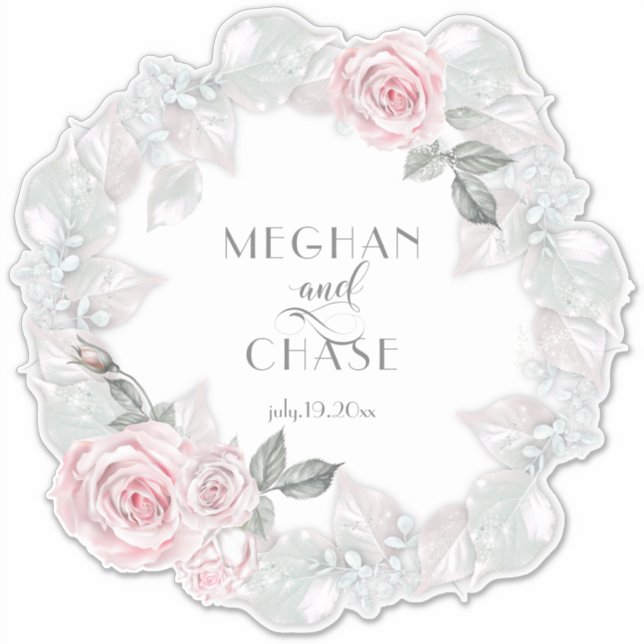 Sticker Jolie couronne rose rose BarefootBride™ (Devant)