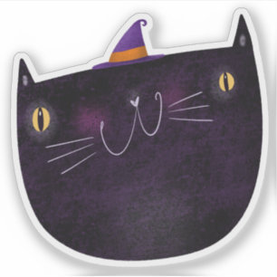 Sticker Jolie décoration Halloween Chat noir Éffrayant