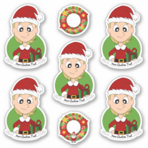 Sticker Jolie fille avec cheveux blonds courts dessin anim