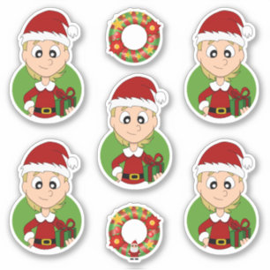 Sticker Jolie fille avec cheveux blonds courts dessin anim