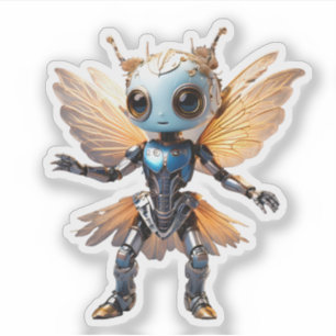 Sticker Jolie fille fourmi danse robot pixie