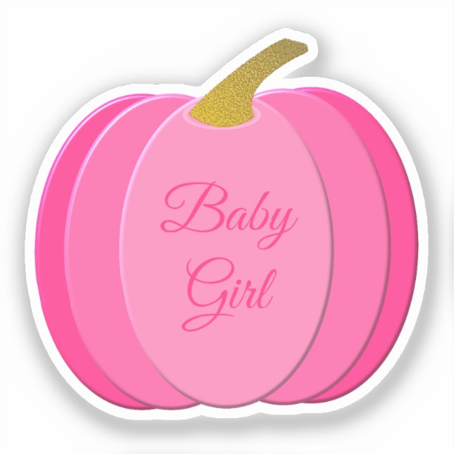 Sticker Jolie fille rose Citrouille Personnalisé (Recto)