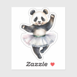 Sticker Jolie petite ballerine panda danse ballet