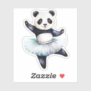 Sticker Jolie petite ballerine panda danse ballet