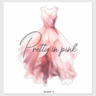 Sticker Jolie robe rose