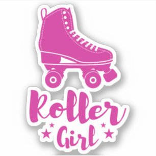 Sticker Jolie Rouleau rose Chaud Fille Patinage Étoiles am