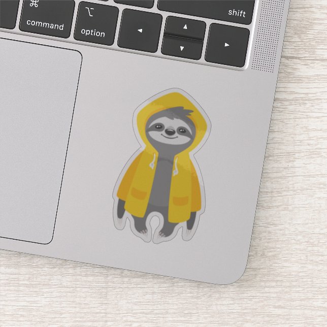 Sticker Jolie Sloth Portant Un Manteau De Pluie (Détail)