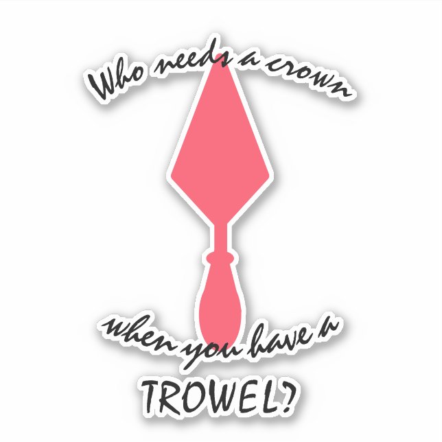 Sticker Jolie Trowel archéologue rose et noir (Devant)