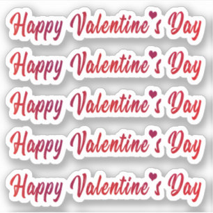 Sticker Jolie typographie Heureuse Sainte-Valentin