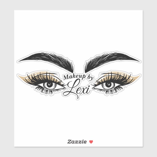 Sticker Jolie Yeux Beauté Salon Maquillage Eyelashes Lashe (Feuille)