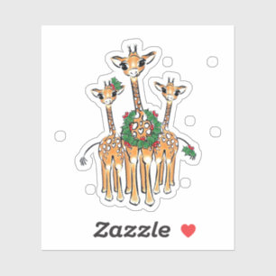 Sticker Jolies Giraffes de Noël