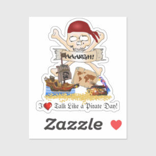 Sticker Jolly roger, Bateau pirate & Poitrine de pirate