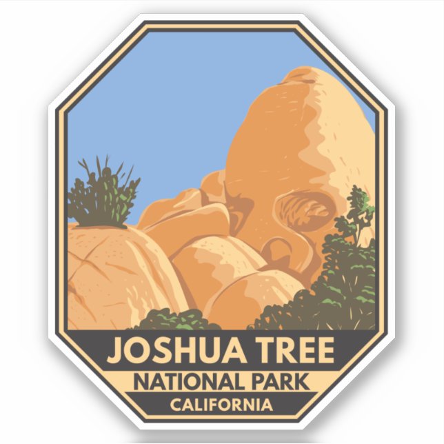 Sticker Joshua Tree National Park Skull Rock California (Devant)