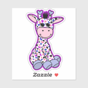 Sticker Jote Genderfluide Fierté Drapeau Giraffe rose viol