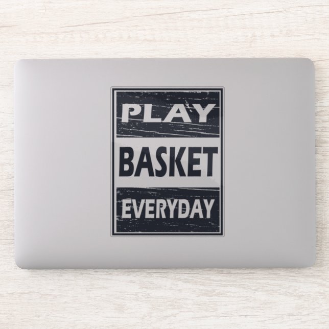 Sticker Jouer au basket-ball tous les jours bleu (Ordinateur)