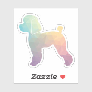 Sticker Jouet Poodle Chien Geo Silhouette Pastel