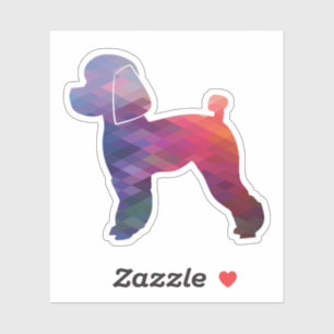 Sticker Jouet Poodle Chien Geo Silhouette Violet