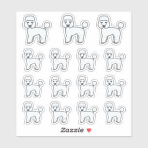 Sticker Jouet Poodle Cute Cartoon Chiens