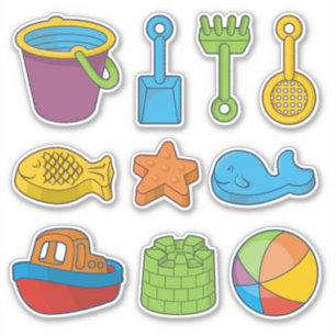 Sticker Jouets de plage Icônes