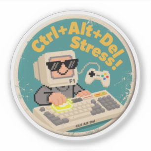 Sticker Joueur d'art pixel redémarrant le badge Mauvaises 