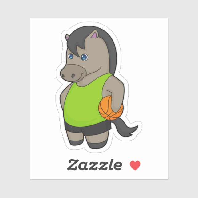 Sticker Joueur de basket-ball à cheval (Feuille)