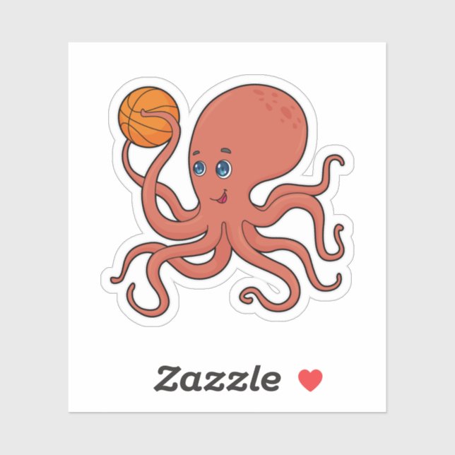 Sticker Joueur de basket-ball Octopus (Feuille)