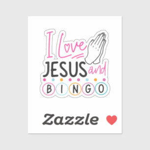 Sticker Joueur de Bingo Jésus Foi Chrétien J'aime Jésus Un