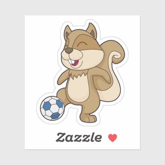 Sticker Joueur de football d'écureuil (Feuille)